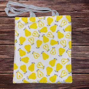 Pear Double Sided Cotton Canvas Bag Purse Fresh Fruit Design New (SKU: 14W)